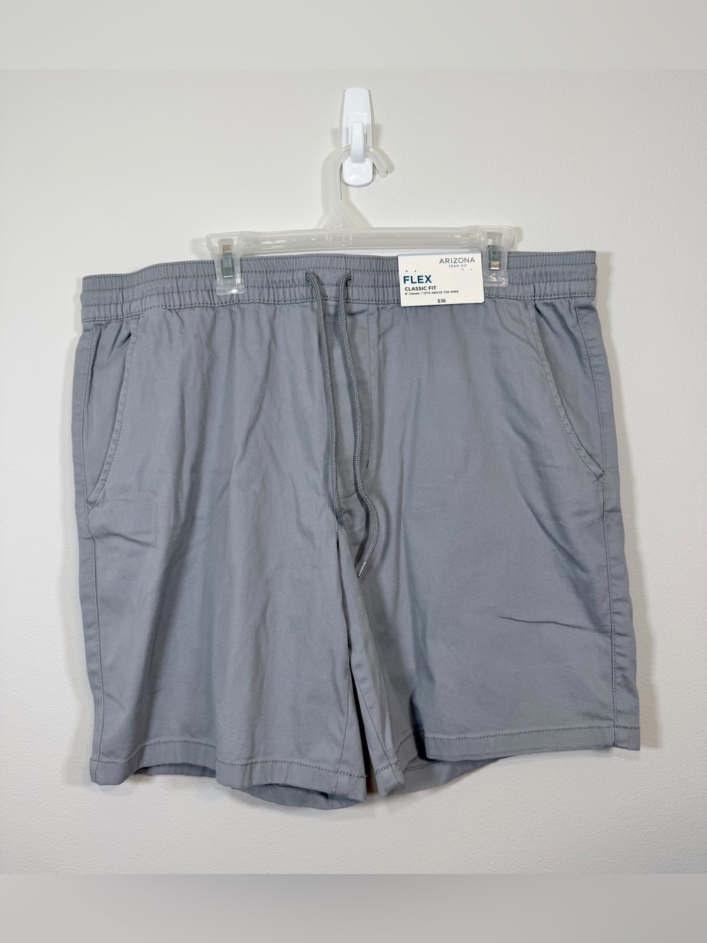 Arizona Jean Company Shorts Light Gray Flex Drawstring Classic Fit Casual Men XL